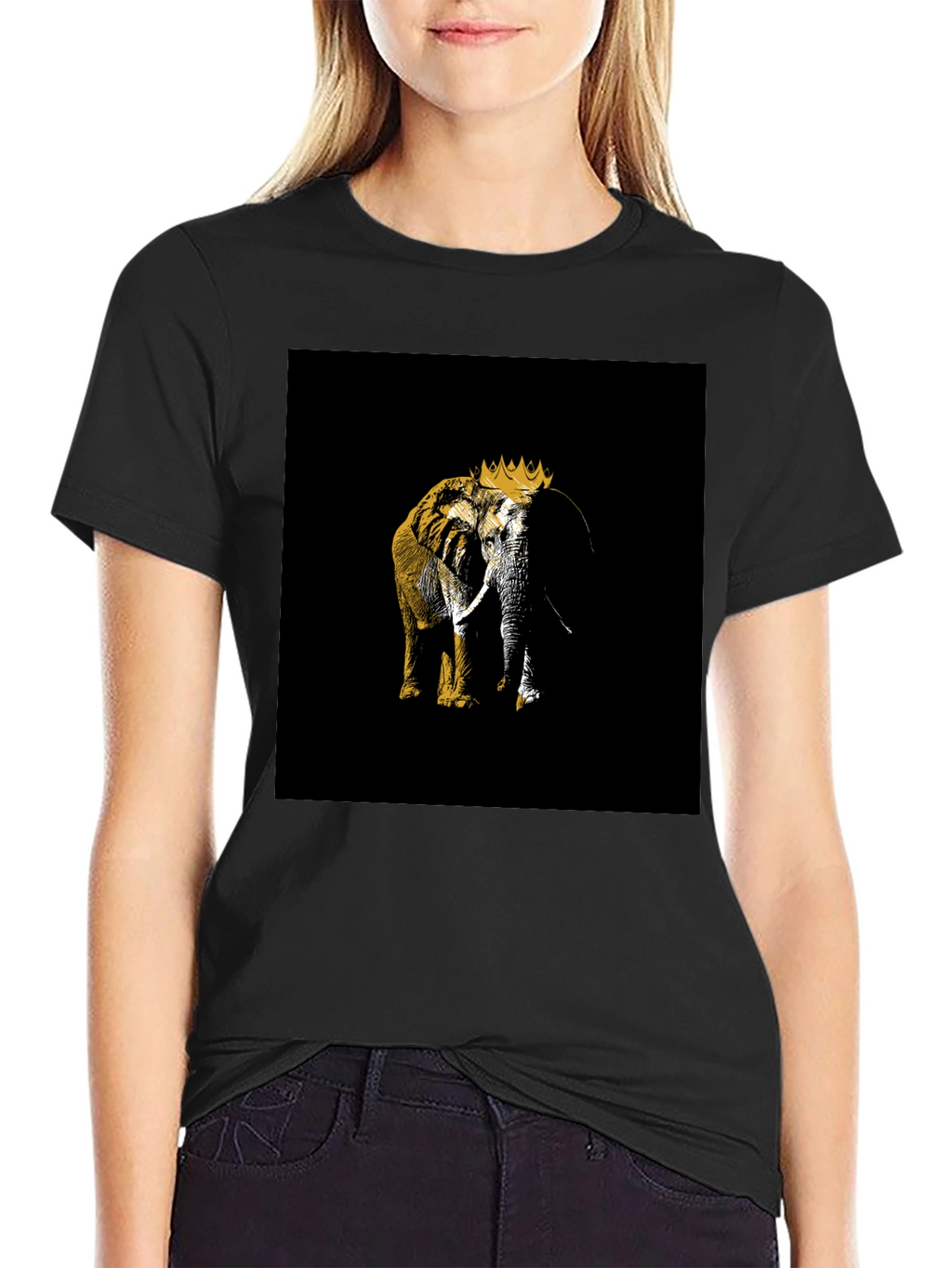 King Elephant Black T-Shirt Graphic Tee