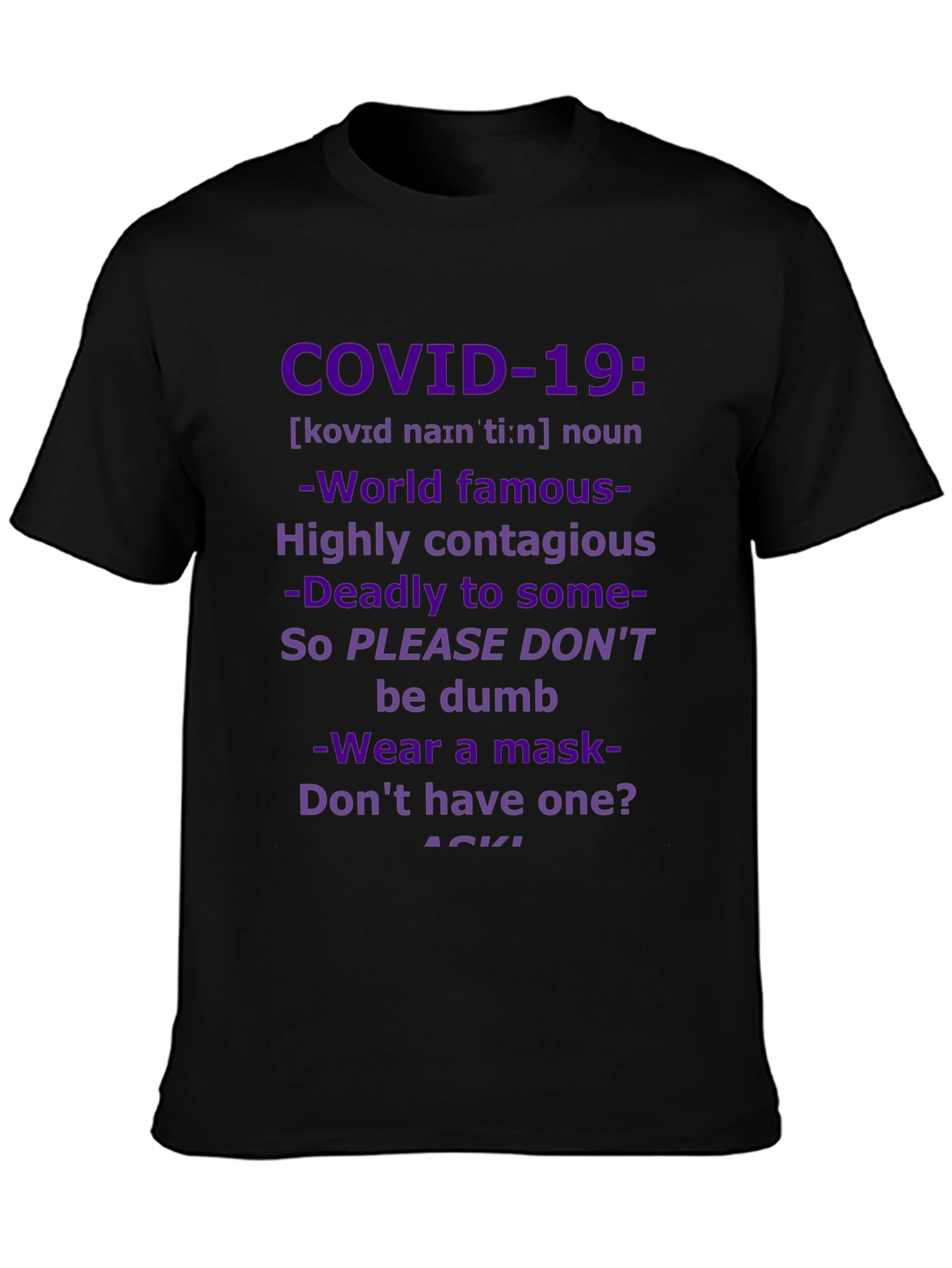 COVID-19 Awareness Graphic Tee - Wear a Mask!