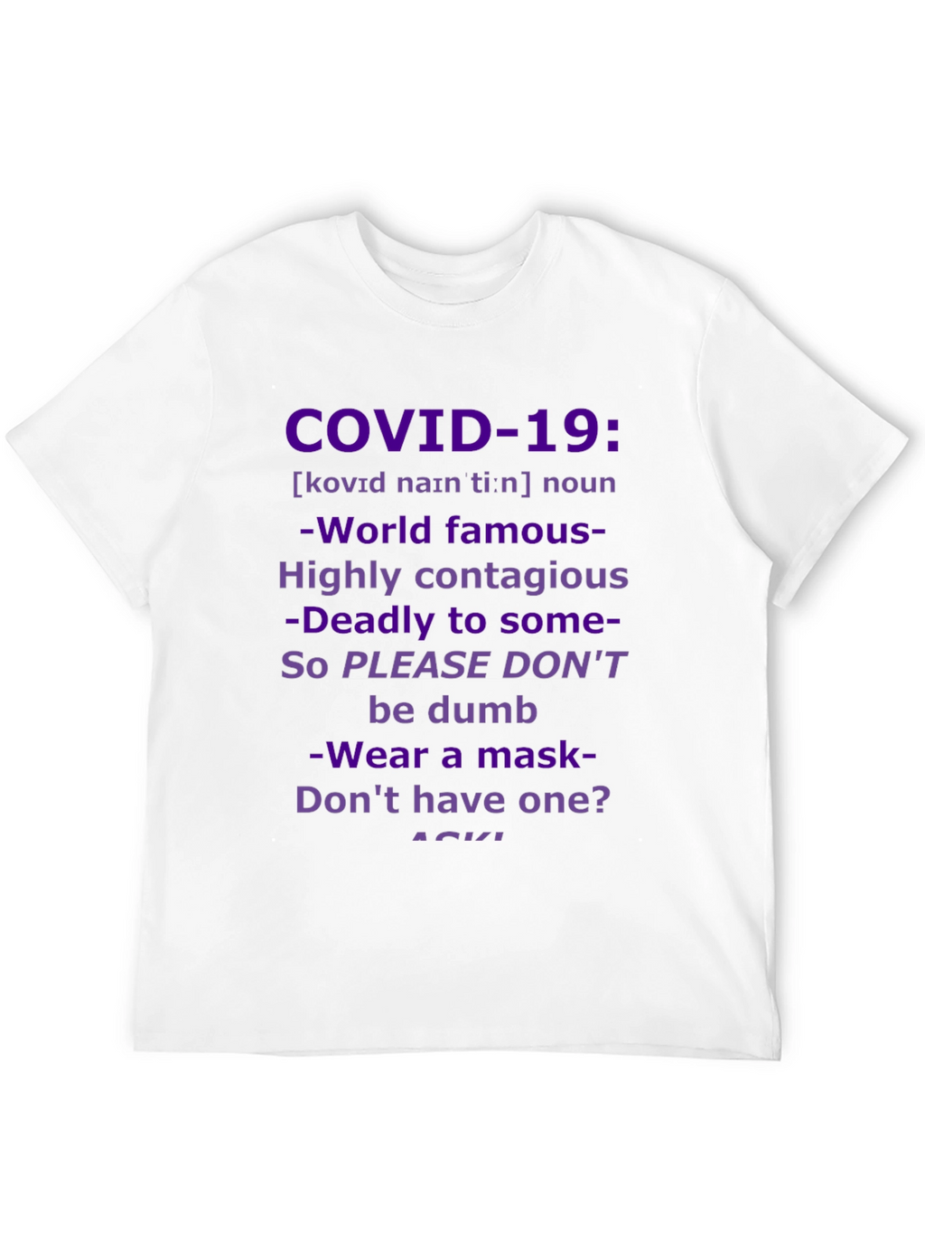COVID-19 Awareness Graphic Tee - Wear a Mask!