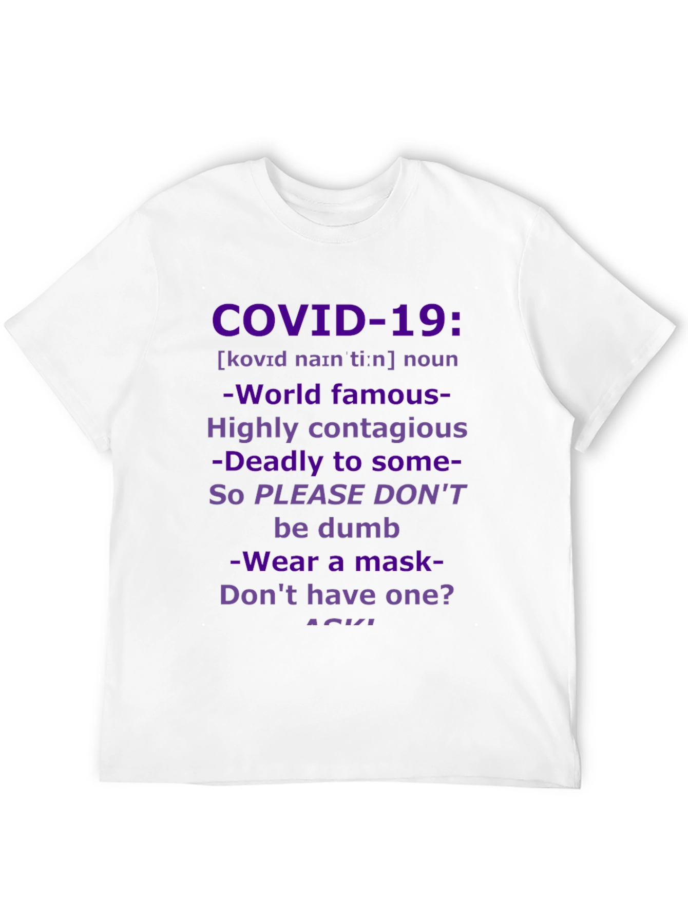 COVID-19 Awareness Graphic Tee - Wear a Mask!