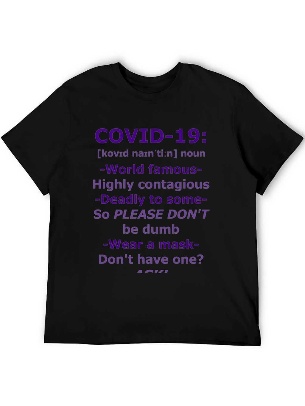 COVID-19 Awareness Graphic Tee - Wear a Mask!