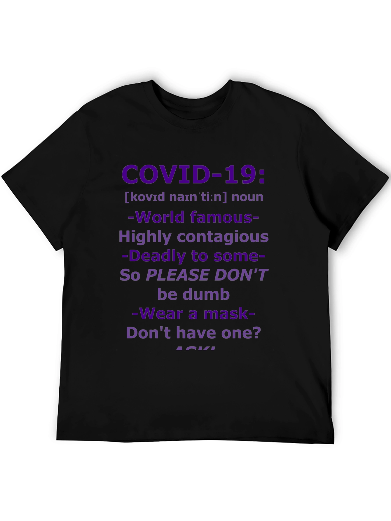 COVID-19 Awareness Graphic Tee - Wear a Mask!