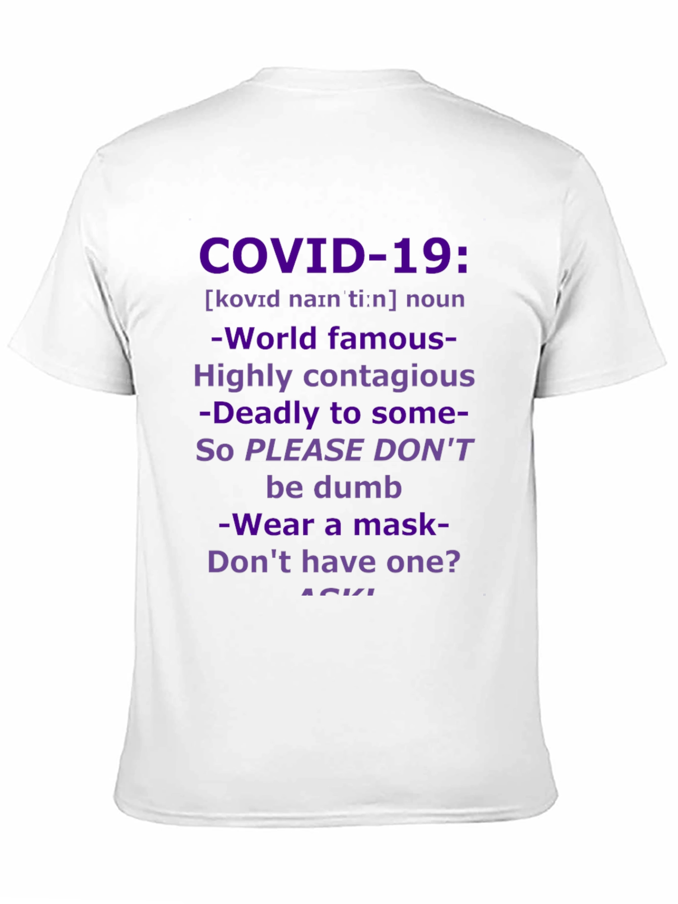 COVID-19 Awareness Graphic Tee - Wear a Mask!