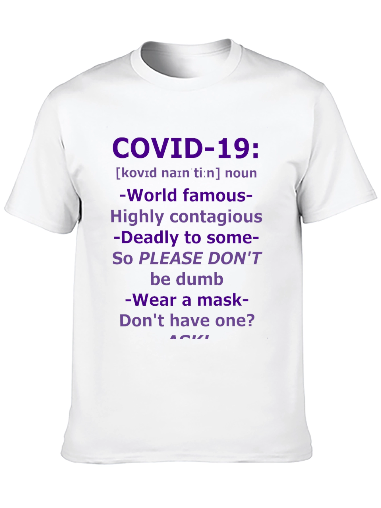COVID-19 Awareness Graphic Tee - Wear a Mask!