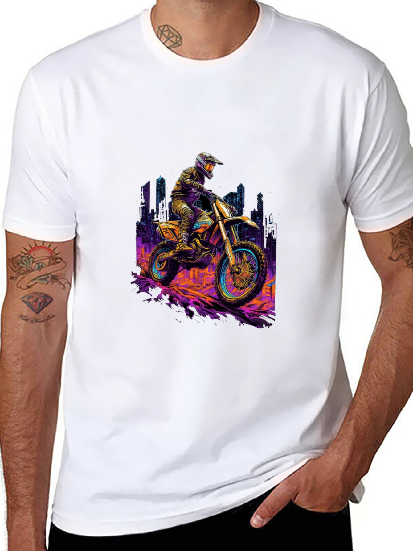 Motorcycle Ride T-Shirt - Black Cotton Blend