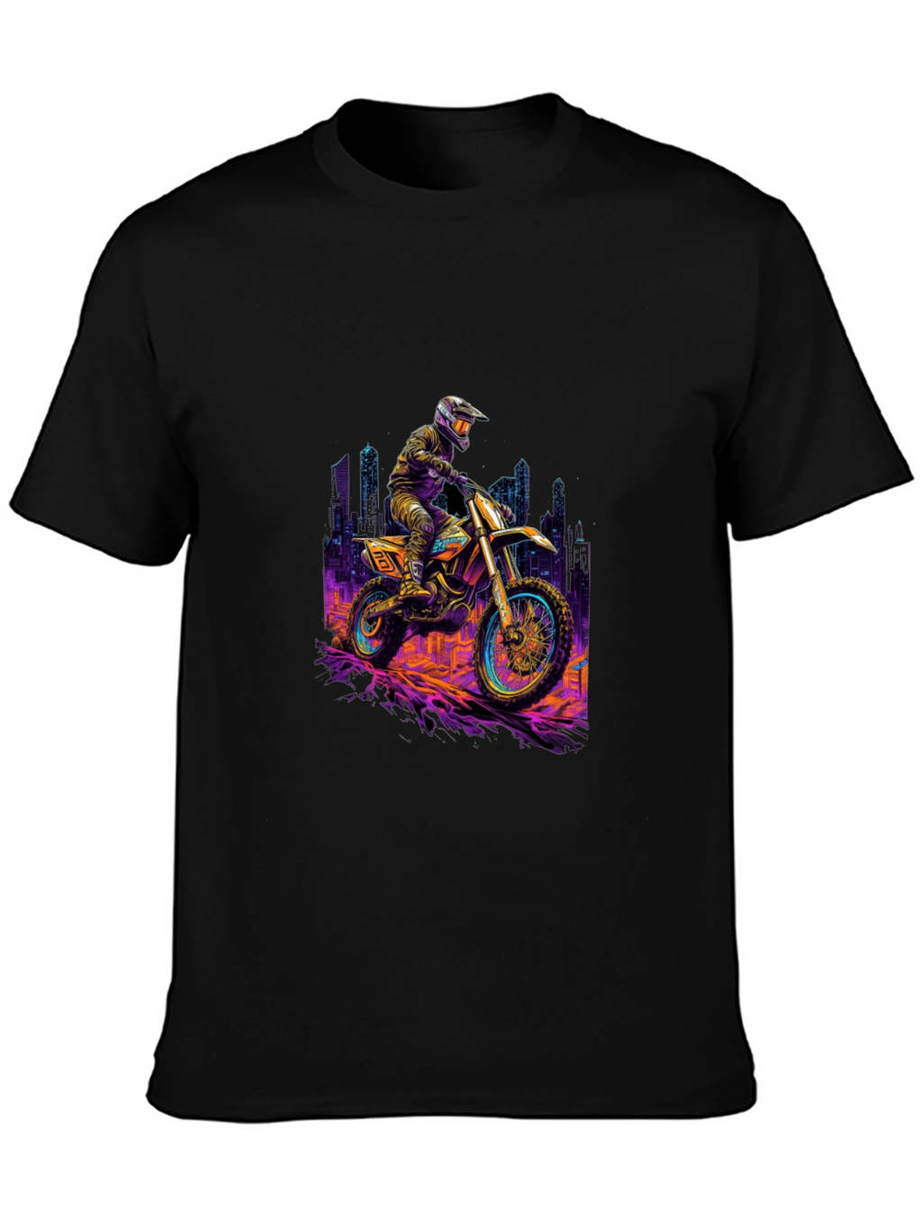 Motorcycle Ride T-Shirt - Black Cotton Blend