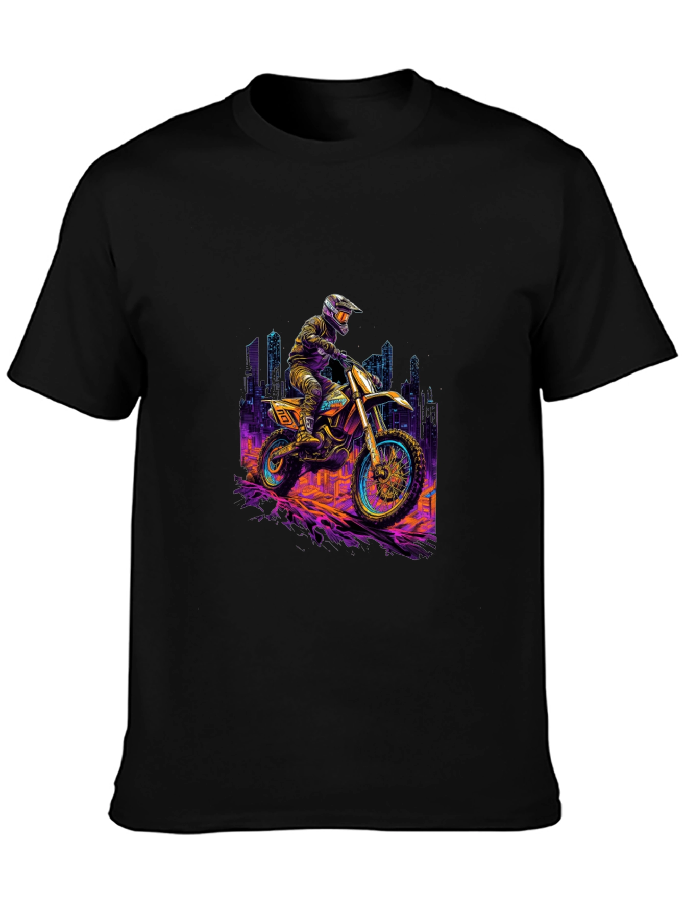 Motorcycle Ride T-Shirt - Black Cotton Blend