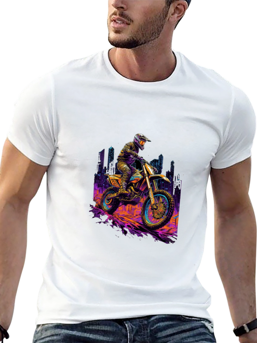 Motorcycle Ride T-Shirt - Black Cotton Blend