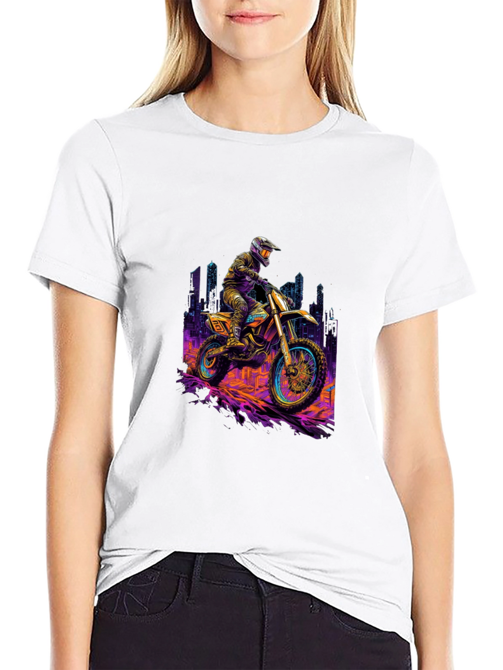 Motorcycle Ride T-Shirt - Black Cotton Blend