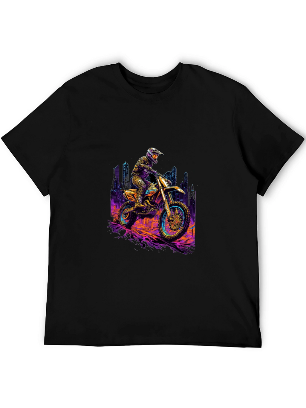 Motorcycle Ride T-Shirt - Black Cotton Blend