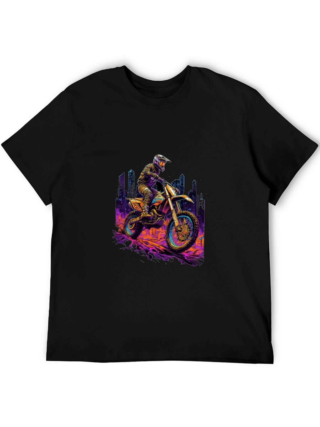 Motorcycle Ride T-Shirt - Black Cotton Blend