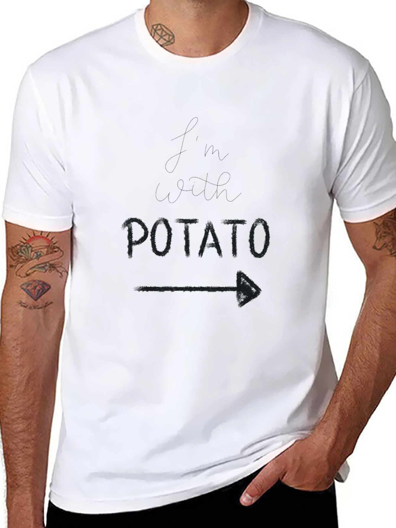 Potato Arrow T-Shirt - Funny Graphic Tee for Potato Lovers
