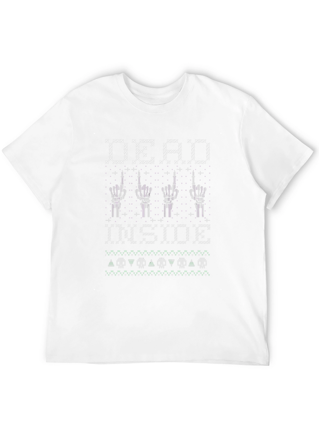 Dead Inside Knit Pattern T-Shirt - Mens Black Tee