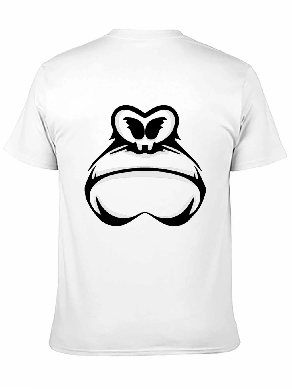 Cartoon Gorilla Face Graphic Tee - Black