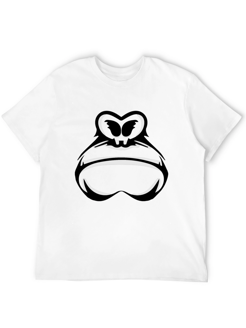 Cartoon Gorilla Face Graphic Tee - Black