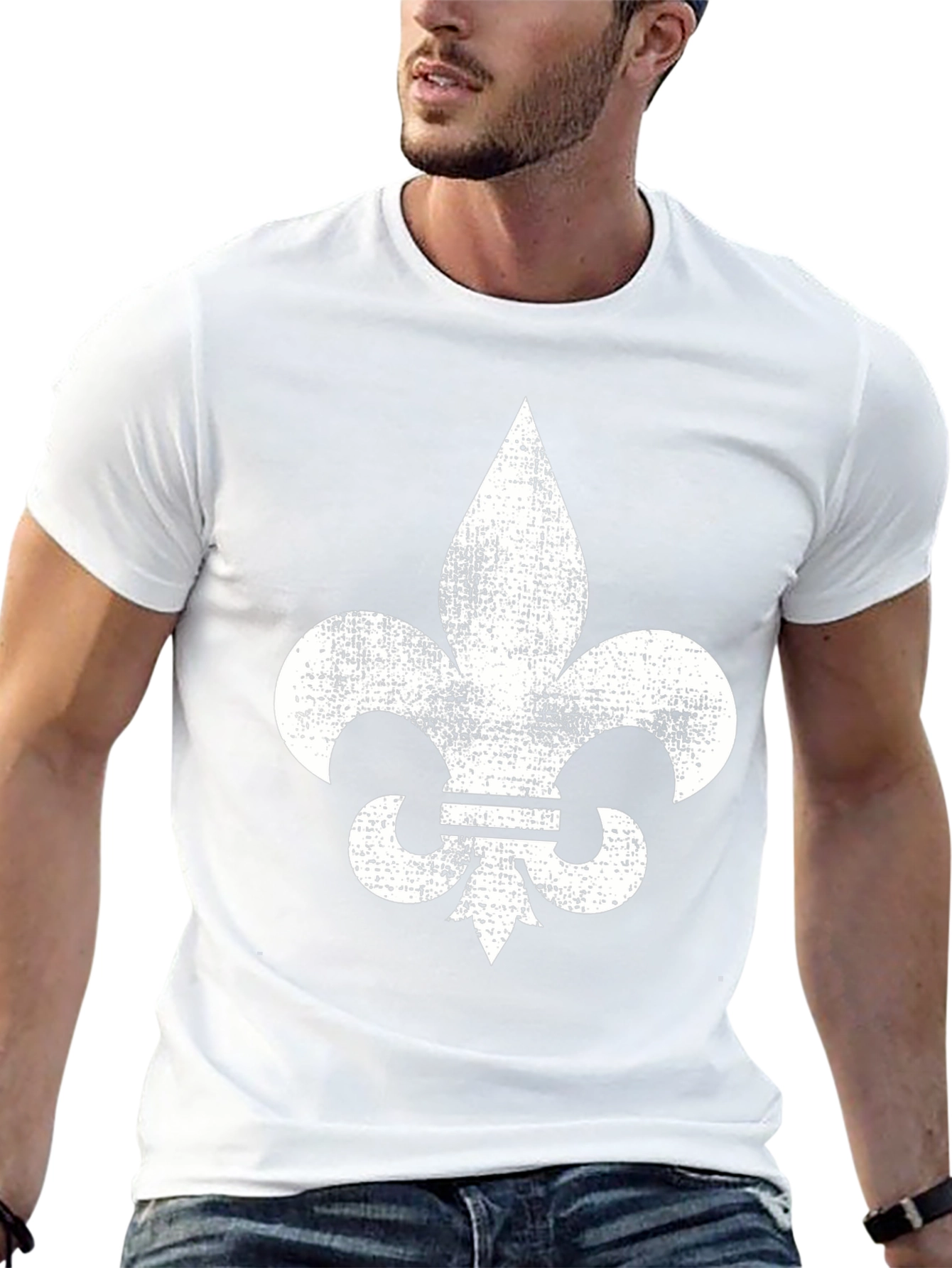 Fleur-de-lis Graphic Tee - Distressed Print