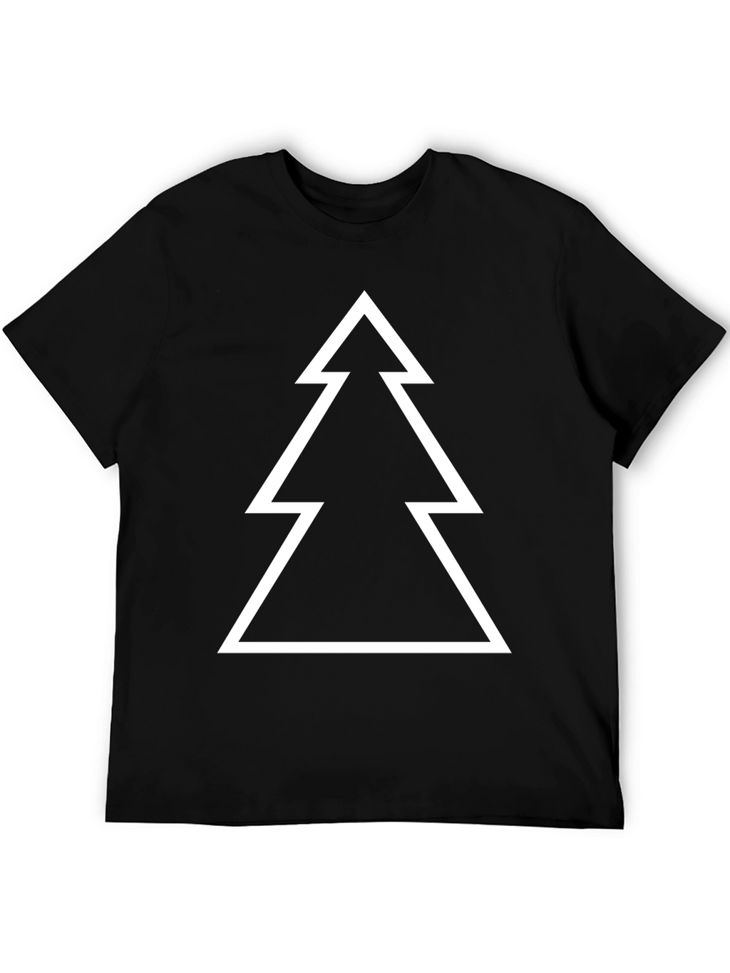 Minimalist Christmas Tree Graphic Tee - Black
