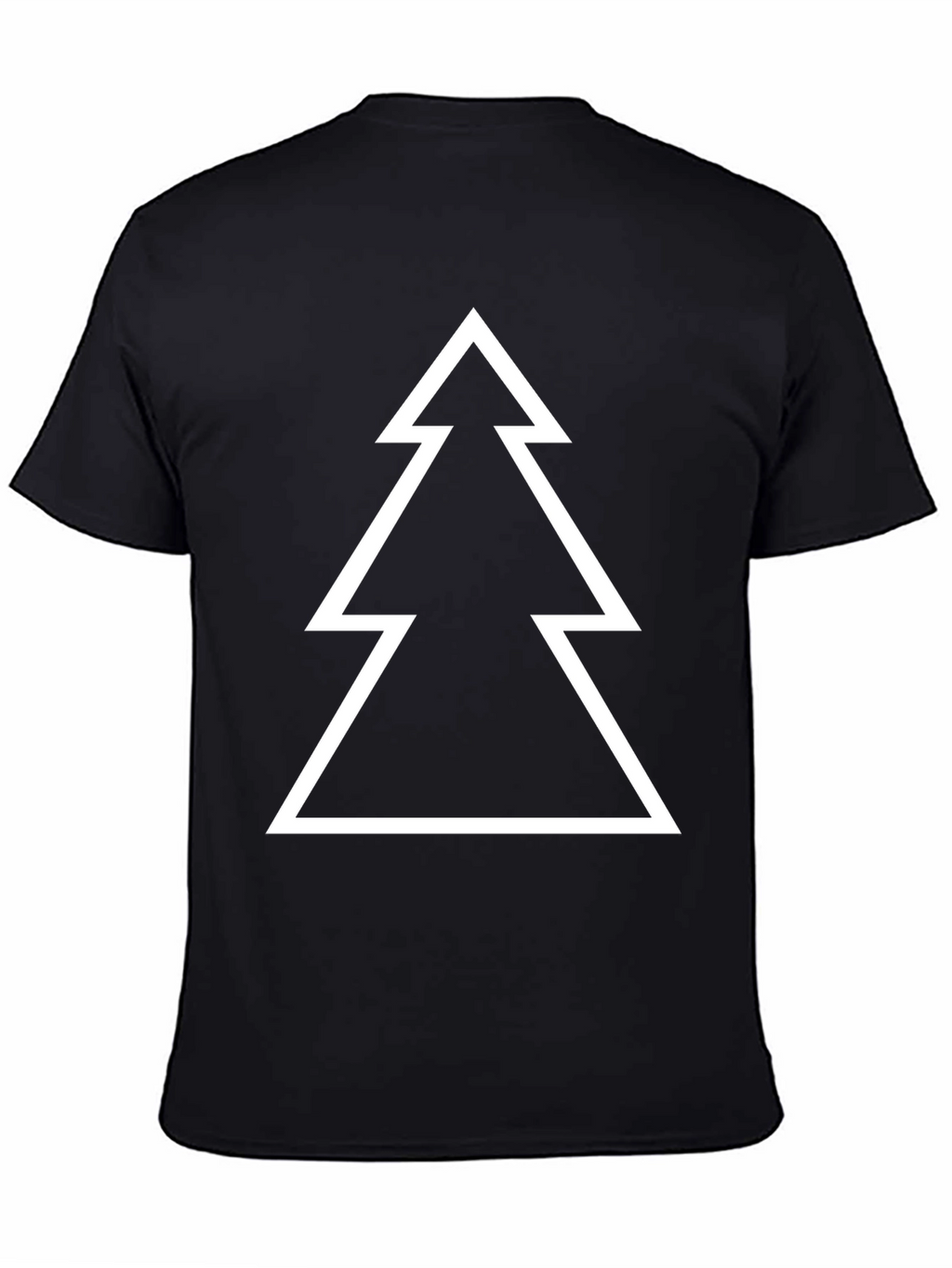 Minimalist Christmas Tree Graphic Tee - Black