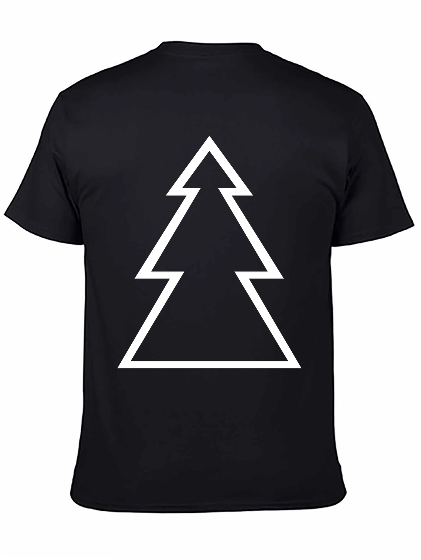 Minimalist Christmas Tree Graphic Tee - Black
