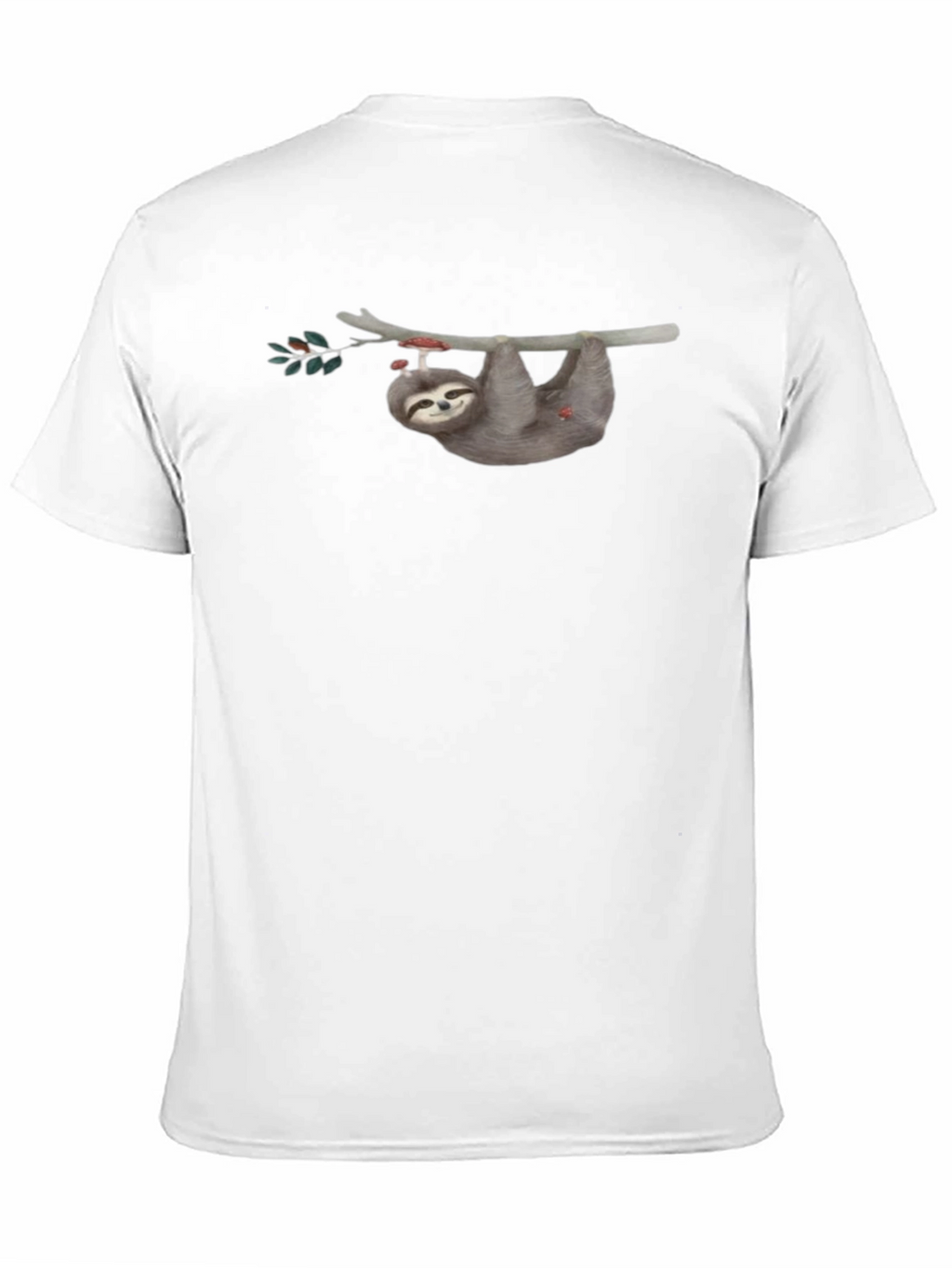 Sloth on Branch Graphic Tee - Mens Black T-Shirt