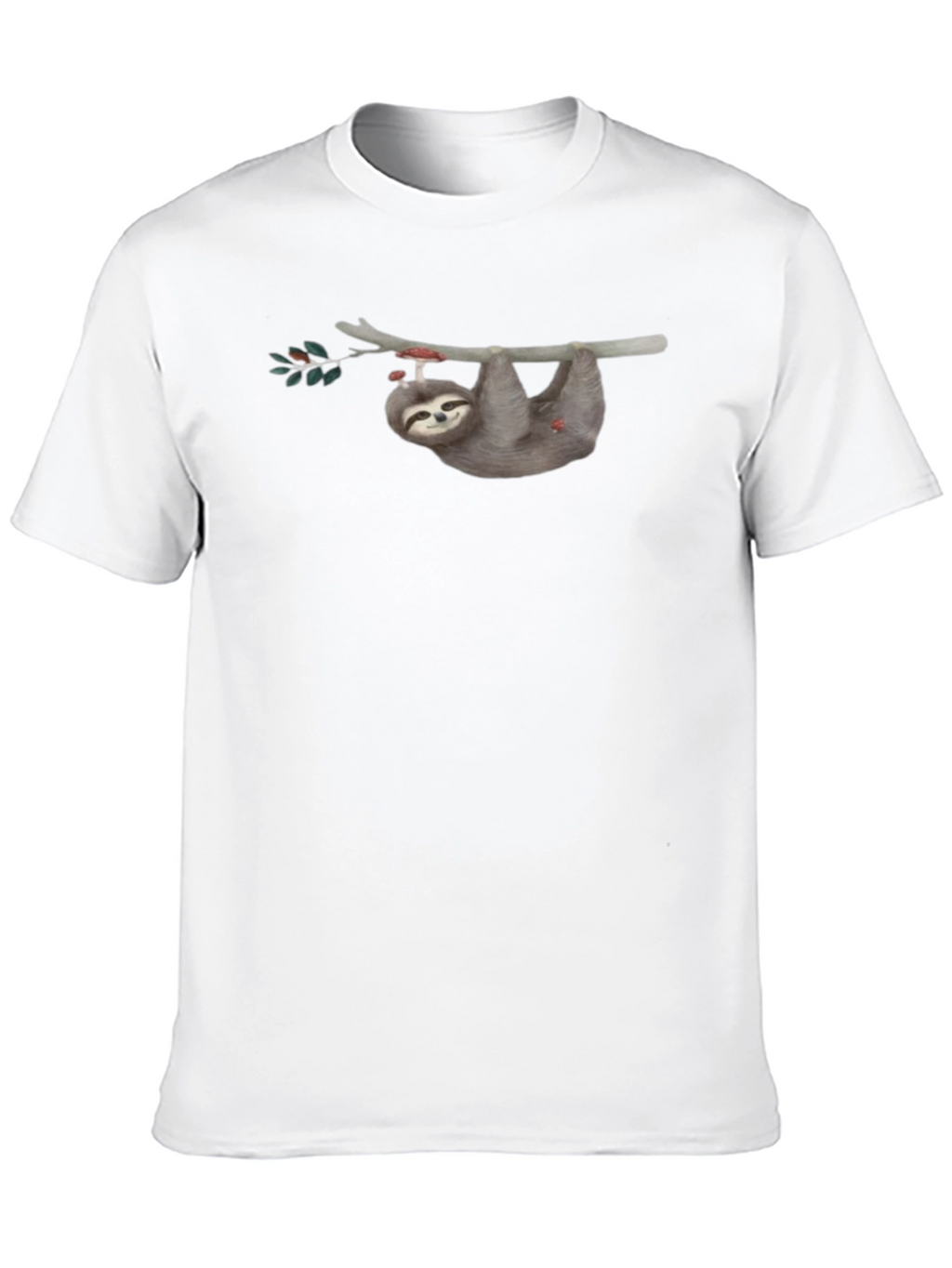 Sloth on Branch Graphic Tee - Mens Black T-Shirt
