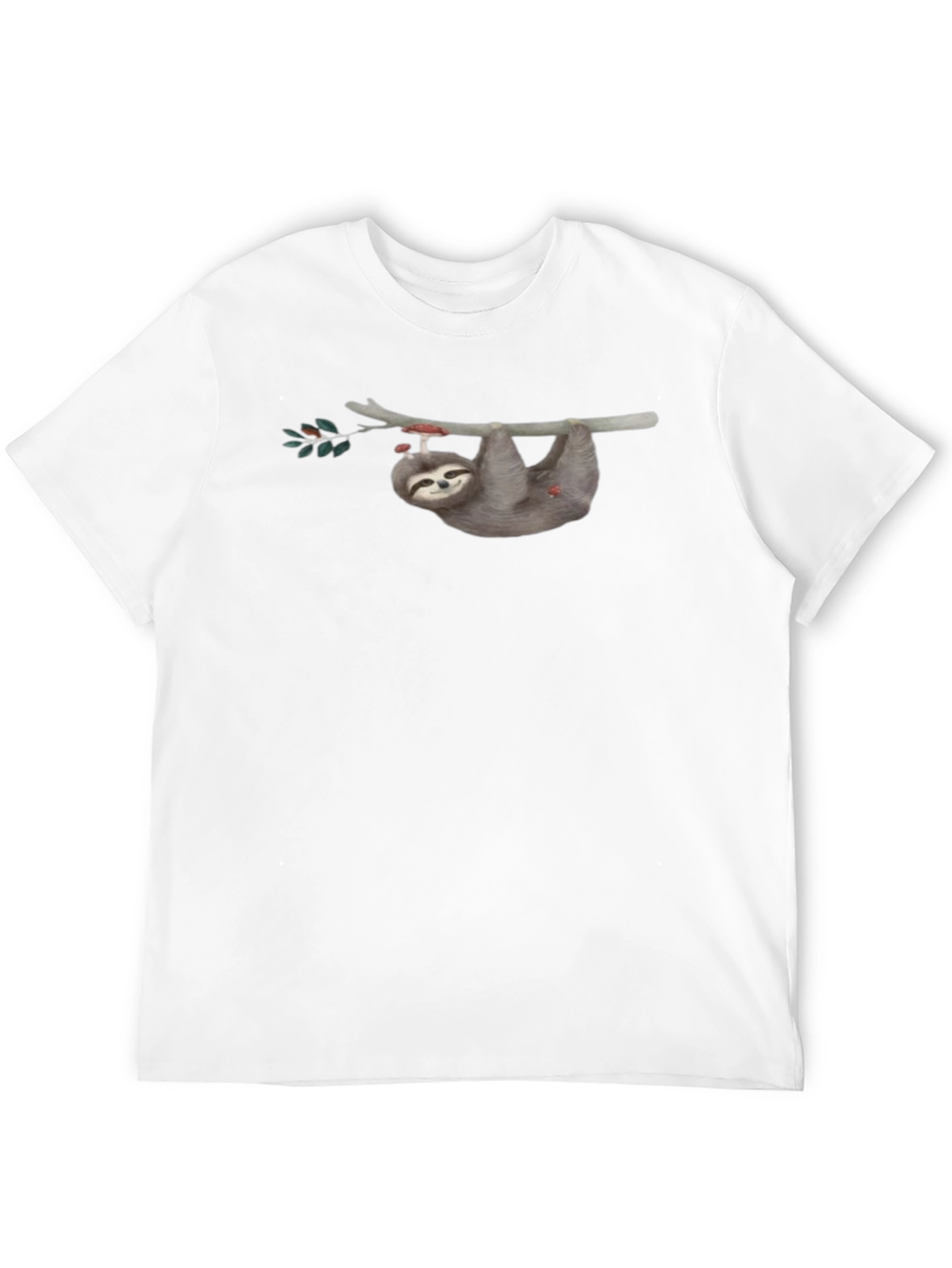 Sloth on Branch Graphic Tee - Mens Black T-Shirt