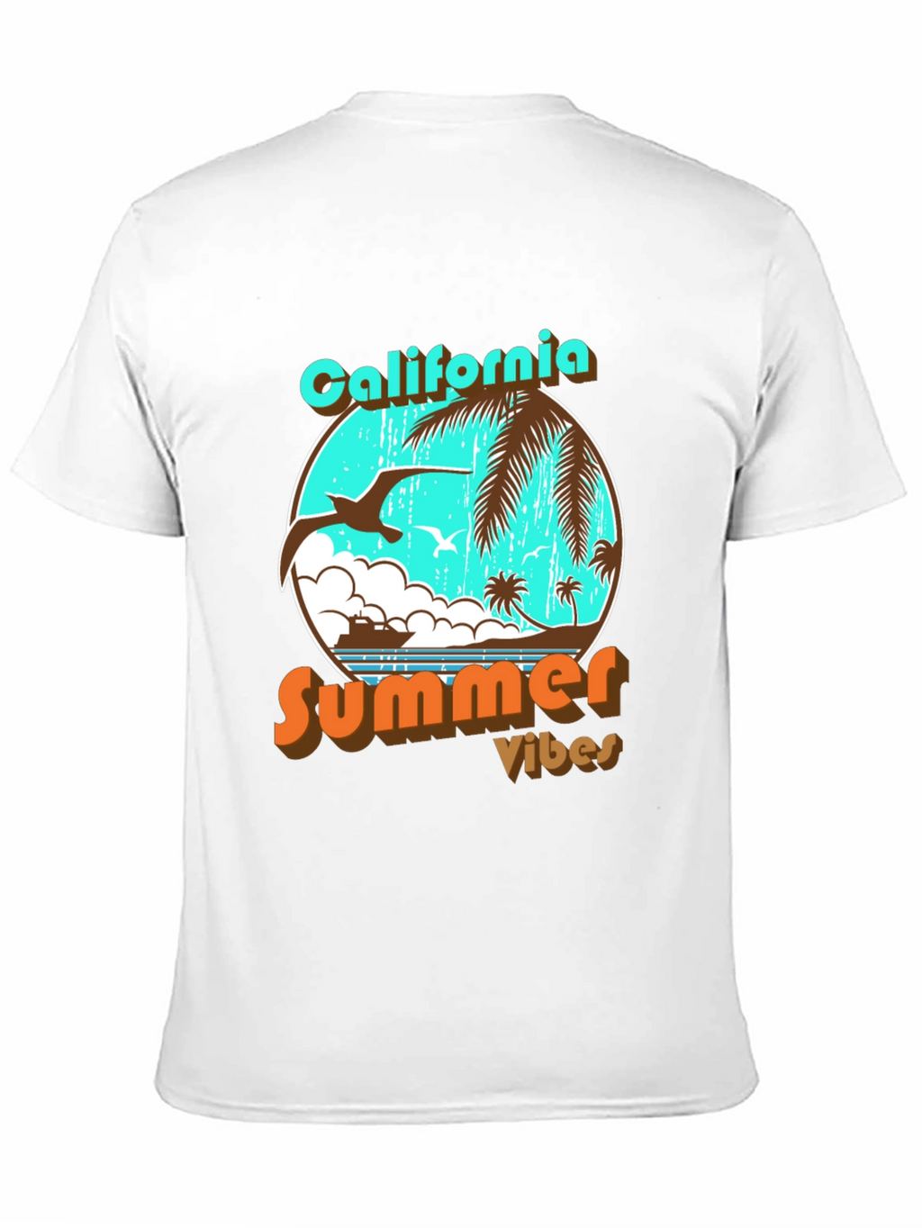 California Summer Vibes Black Graphic T-Shirt