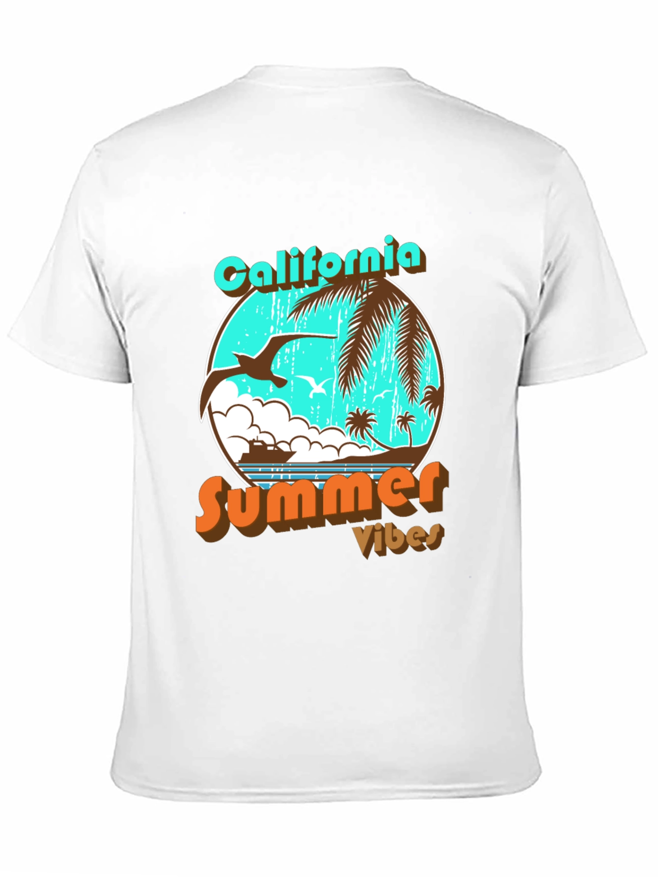 California Summer Vibes Black Graphic T-Shirt