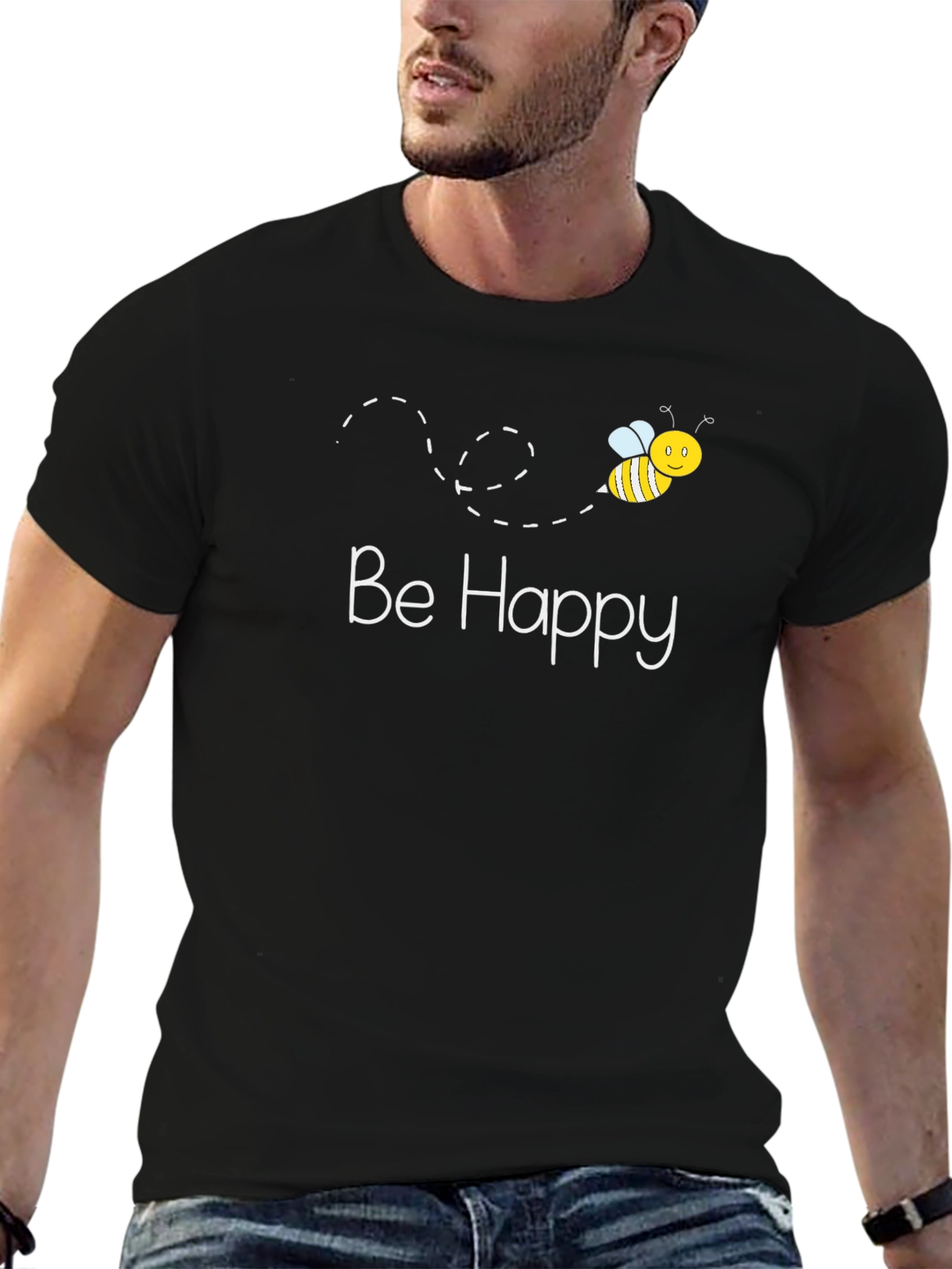 Be Happy Bee Graphic T-Shirt