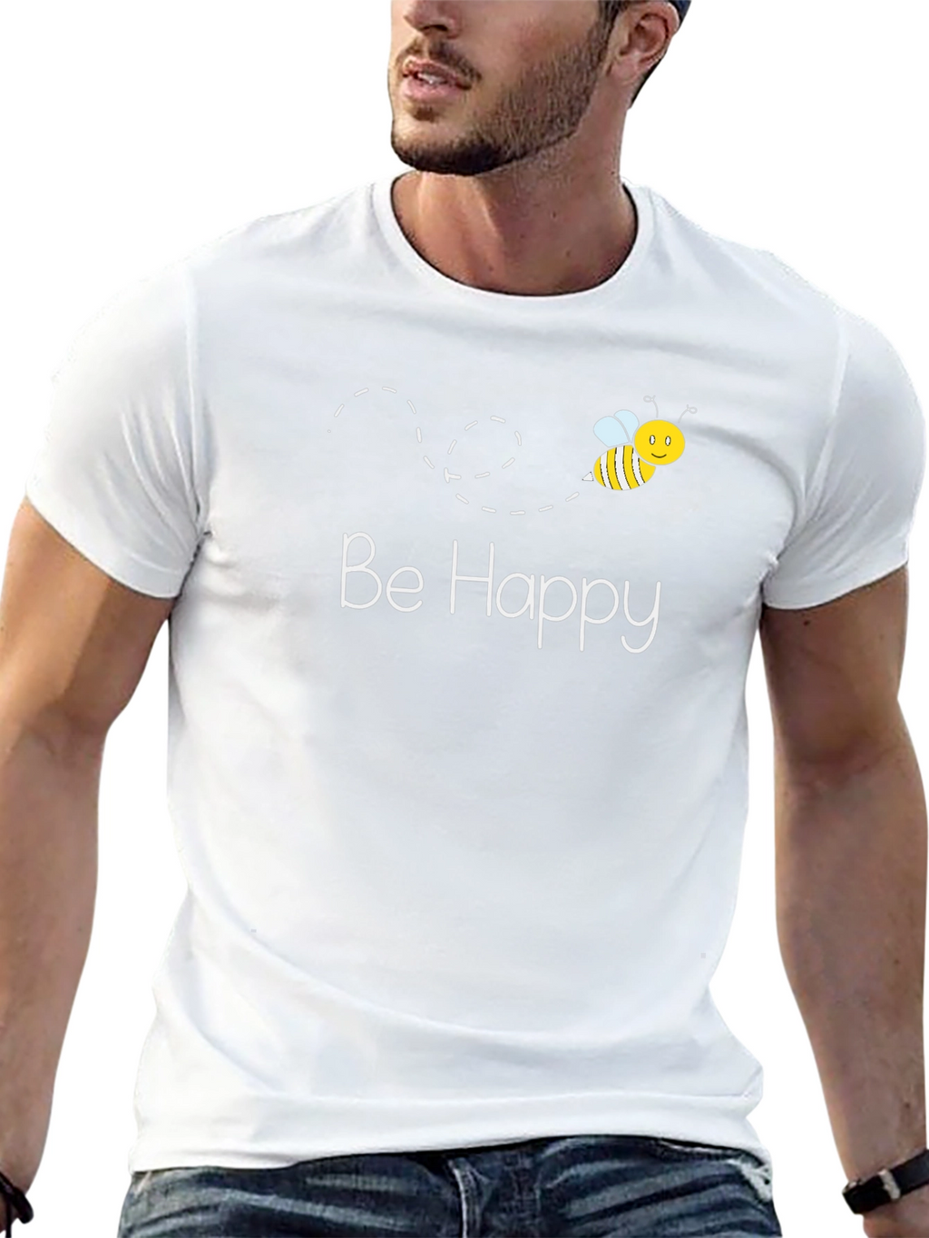 Be Happy Bee Graphic T-Shirt