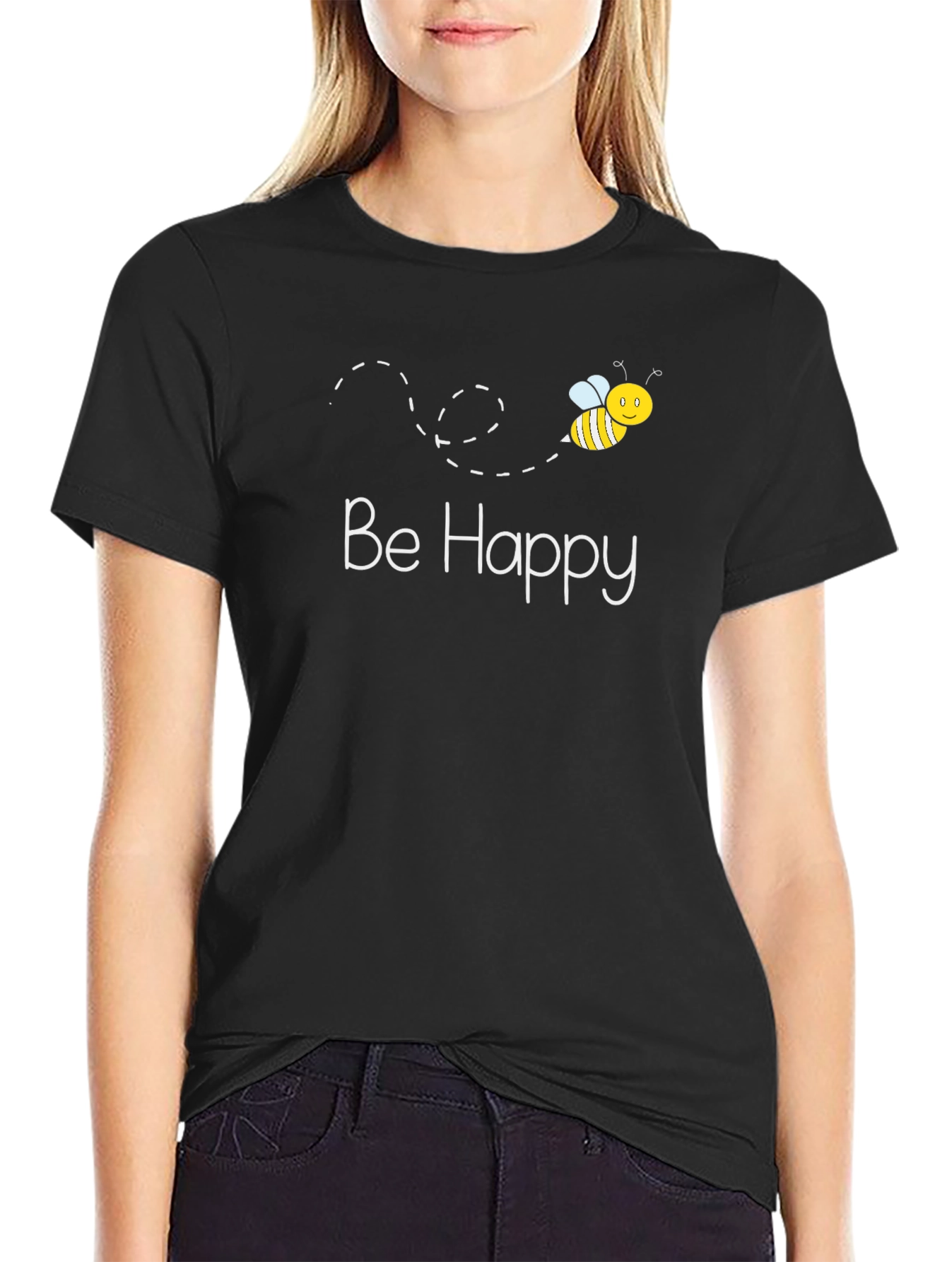 Be Happy Bee Graphic T-Shirt