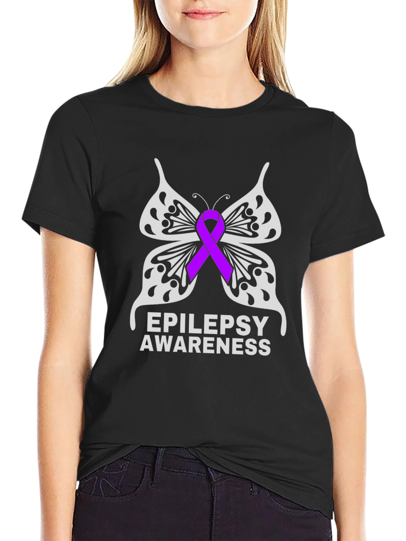 Epilepsy Awareness Butterfly Ribbon T-Shirt