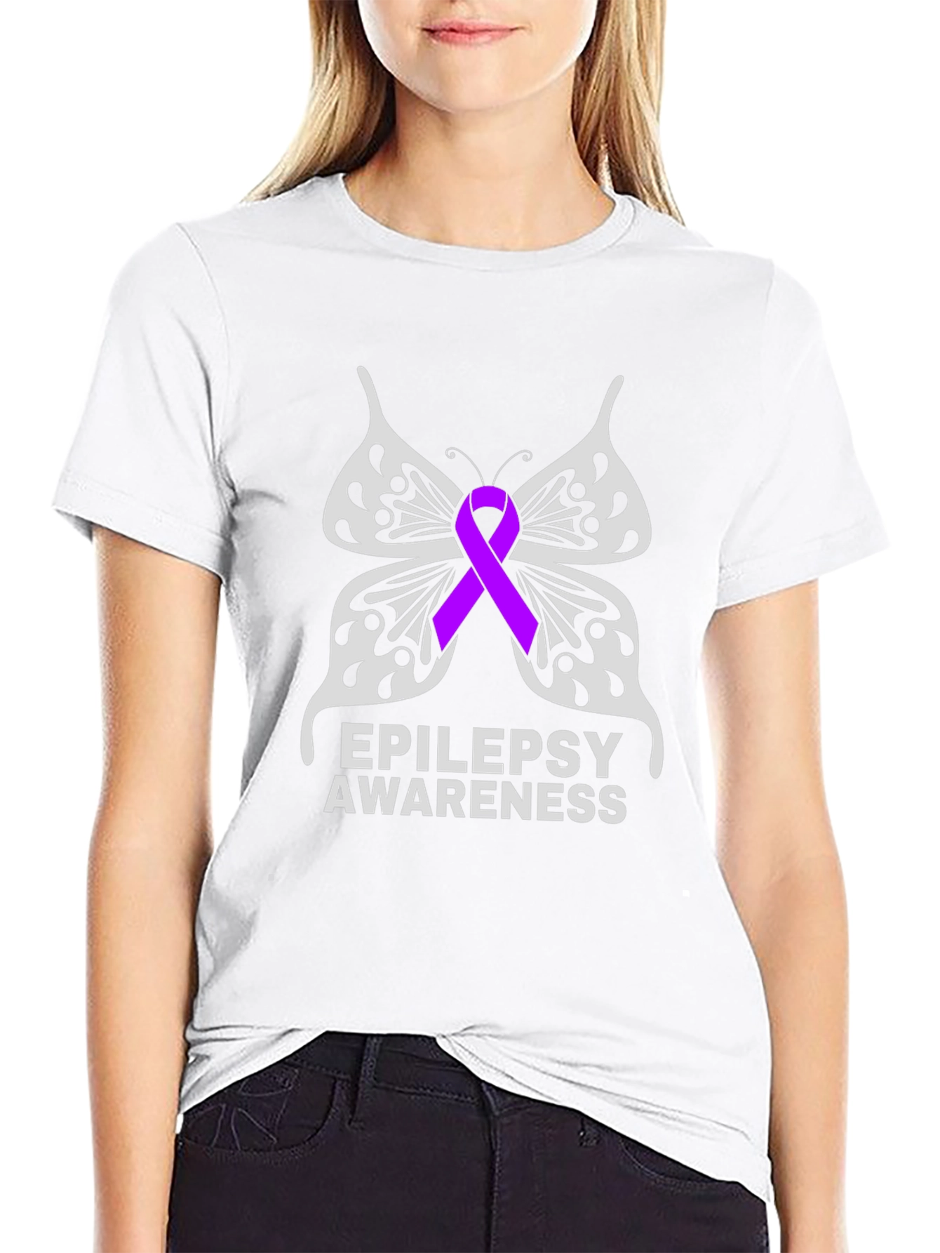 Epilepsy Awareness Butterfly Ribbon T-Shirt