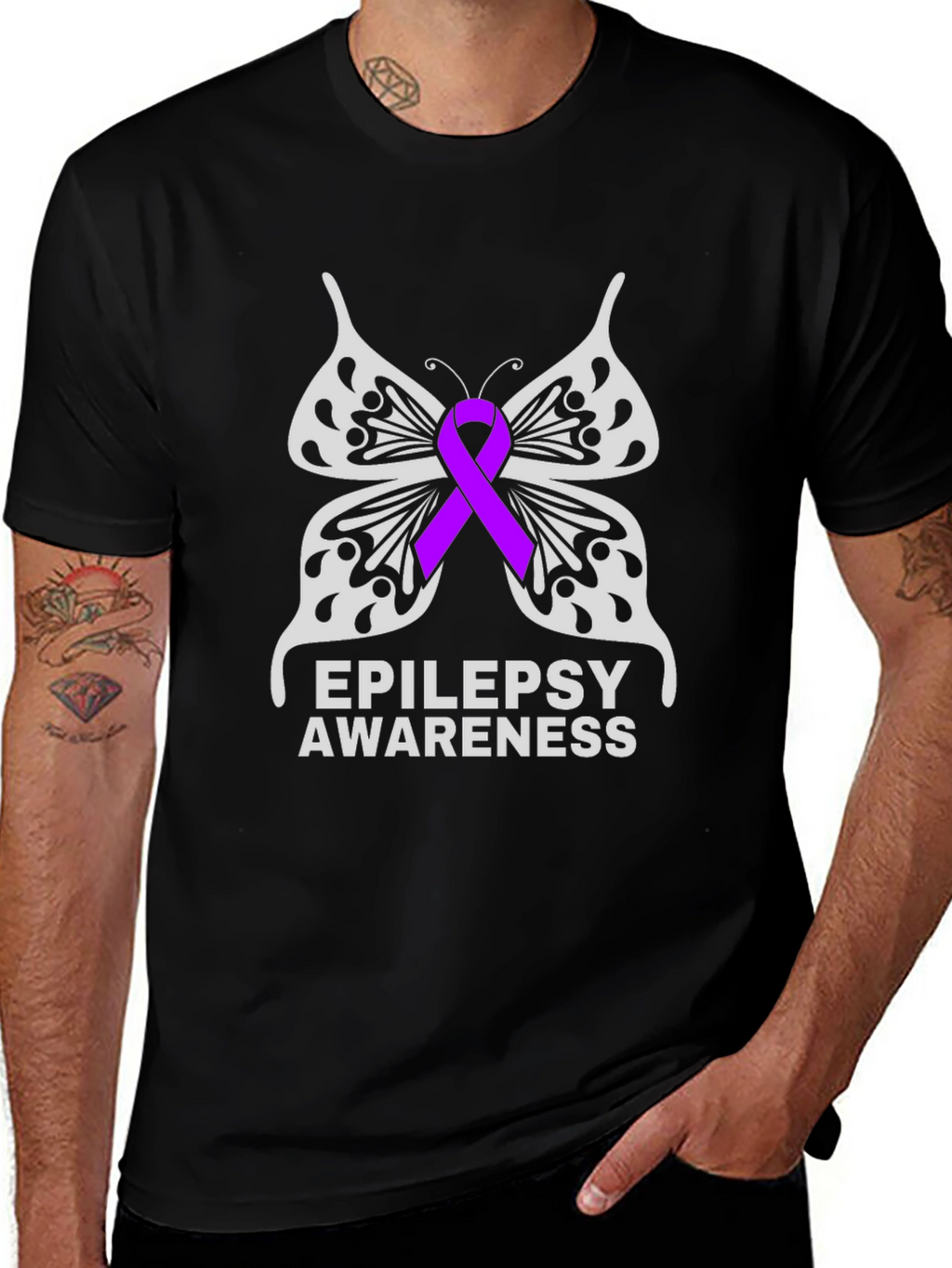 Epilepsy Awareness Butterfly Ribbon T-Shirt