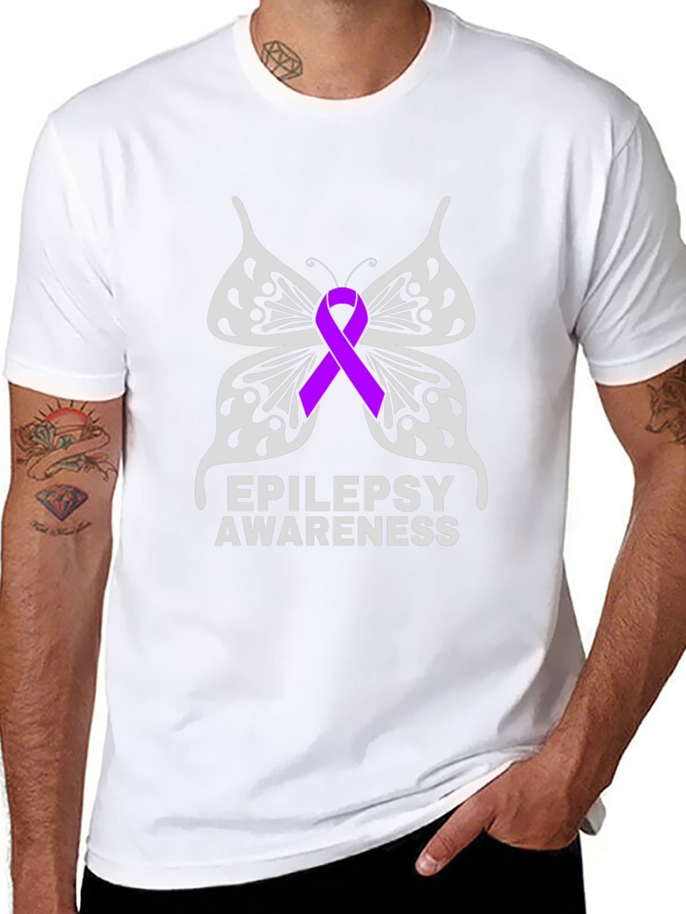 Epilepsy Awareness Butterfly Ribbon T-Shirt