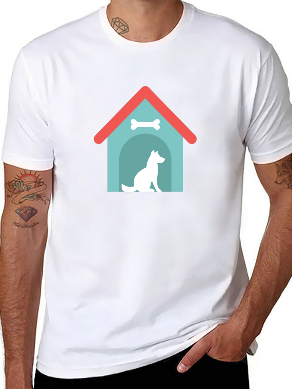 Dog House Graphic Tee - Black Cotton Shirt