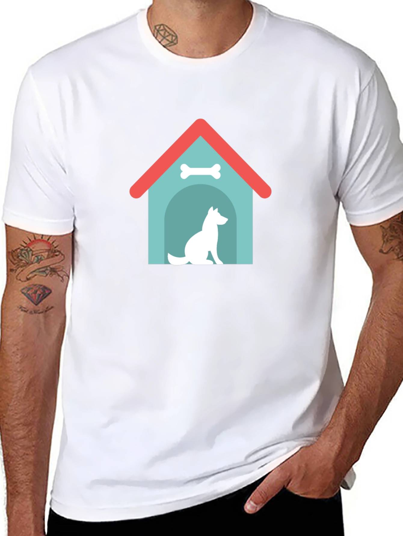 Dog House Graphic Tee - Black Cotton Shirt