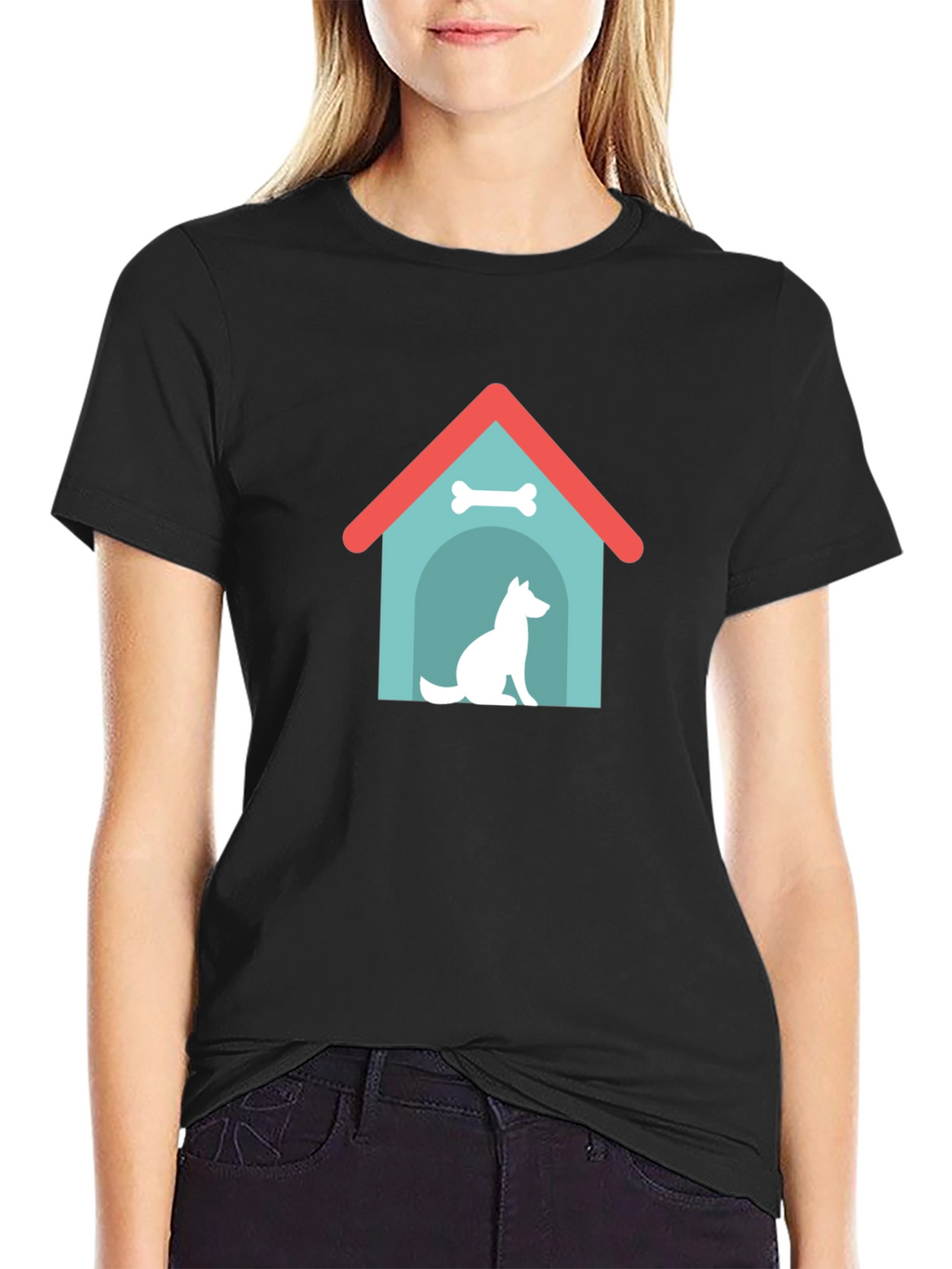 Dog House Graphic Tee - Black Cotton Shirt