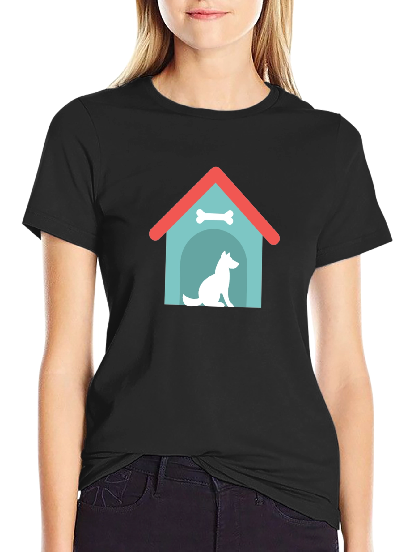 Dog House Graphic Tee - Black Cotton Shirt