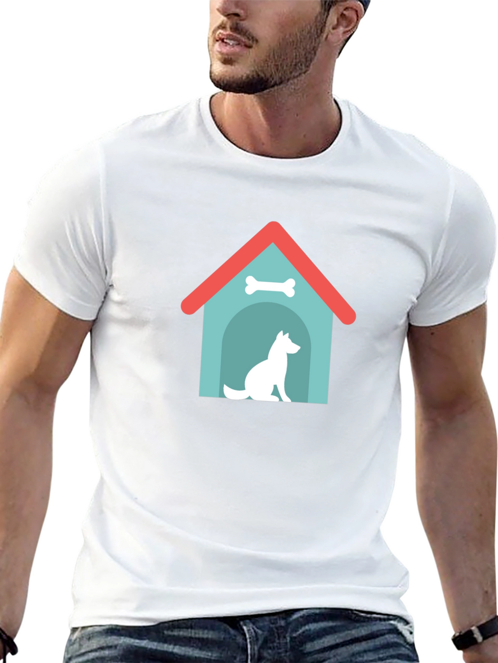 Dog House Graphic Tee - Black Cotton Shirt