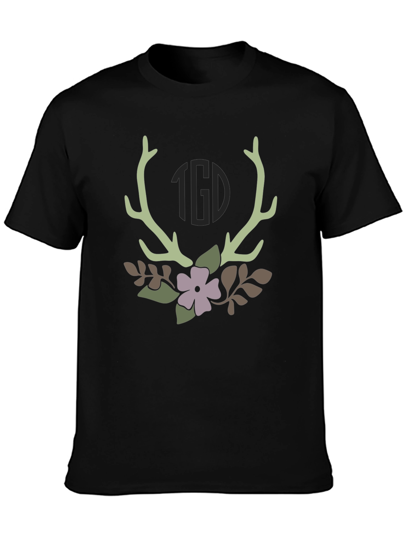 Antler & Floral Graphic Tee - Stylish Nature Inspired Design