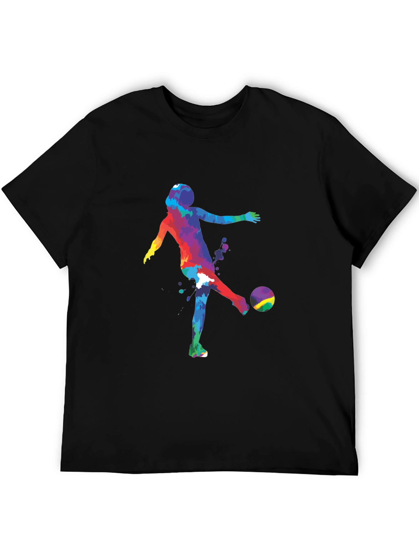 Colorful Soccer Player Graphic T-Shirt