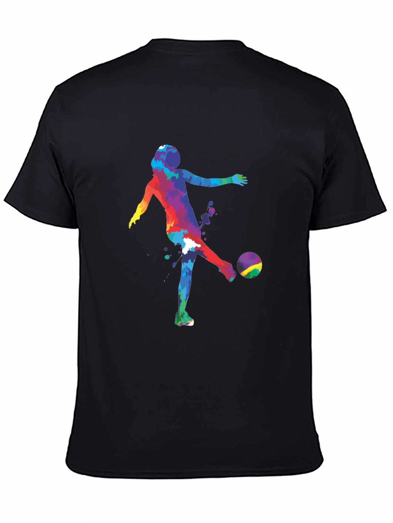 Colorful Soccer Player Graphic T-Shirt
