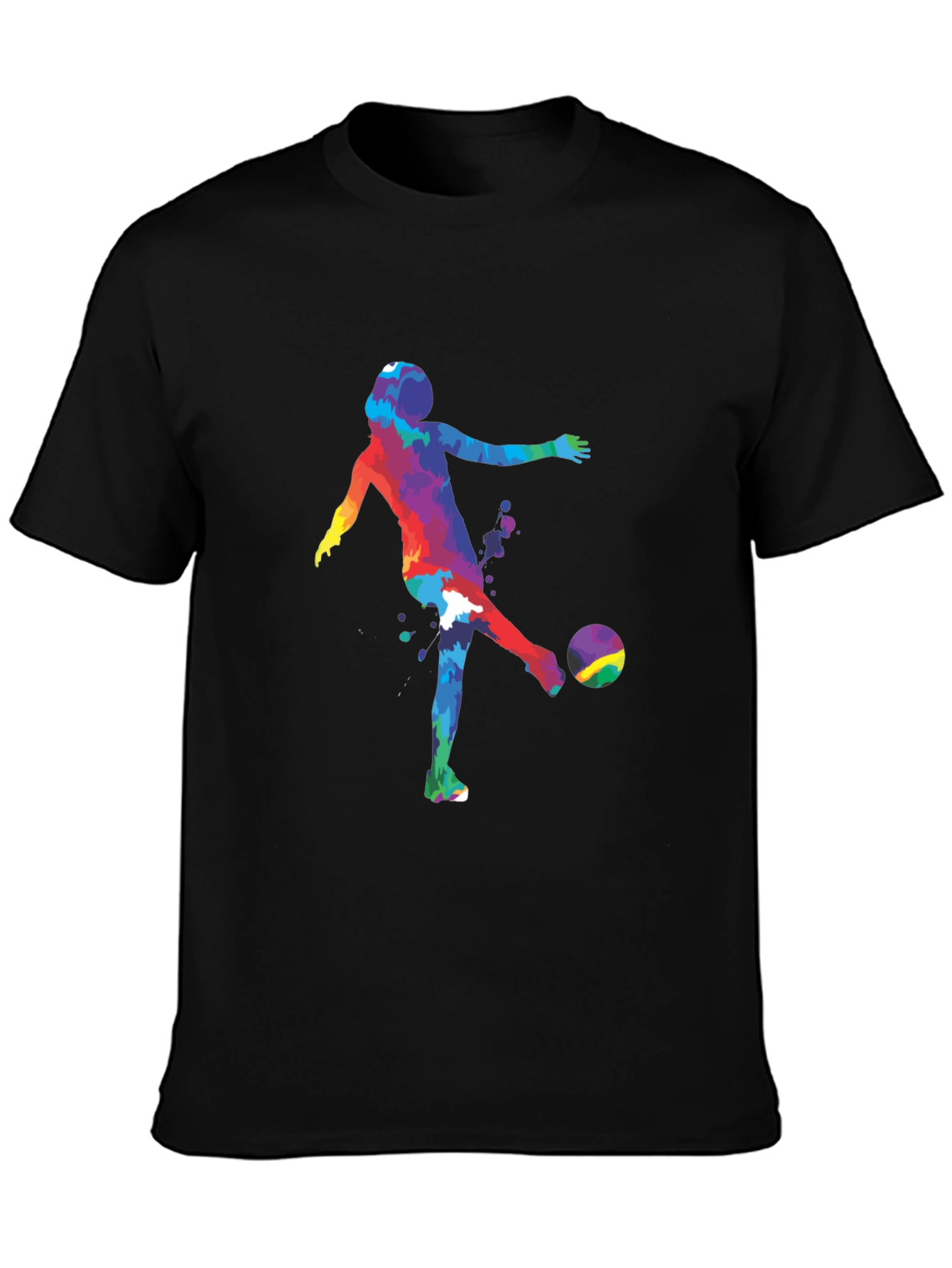 Colorful Soccer Player Graphic T-Shirt