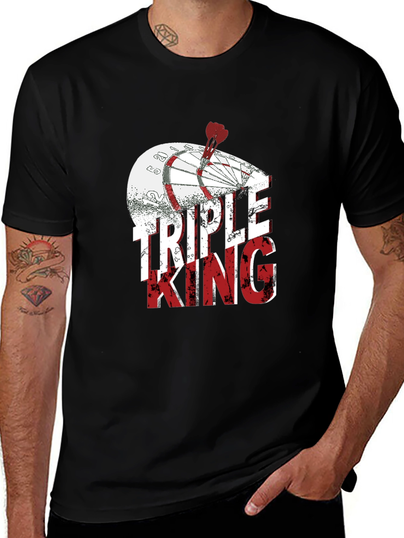Triple King Graphic T-Shirt - Dartboard Design