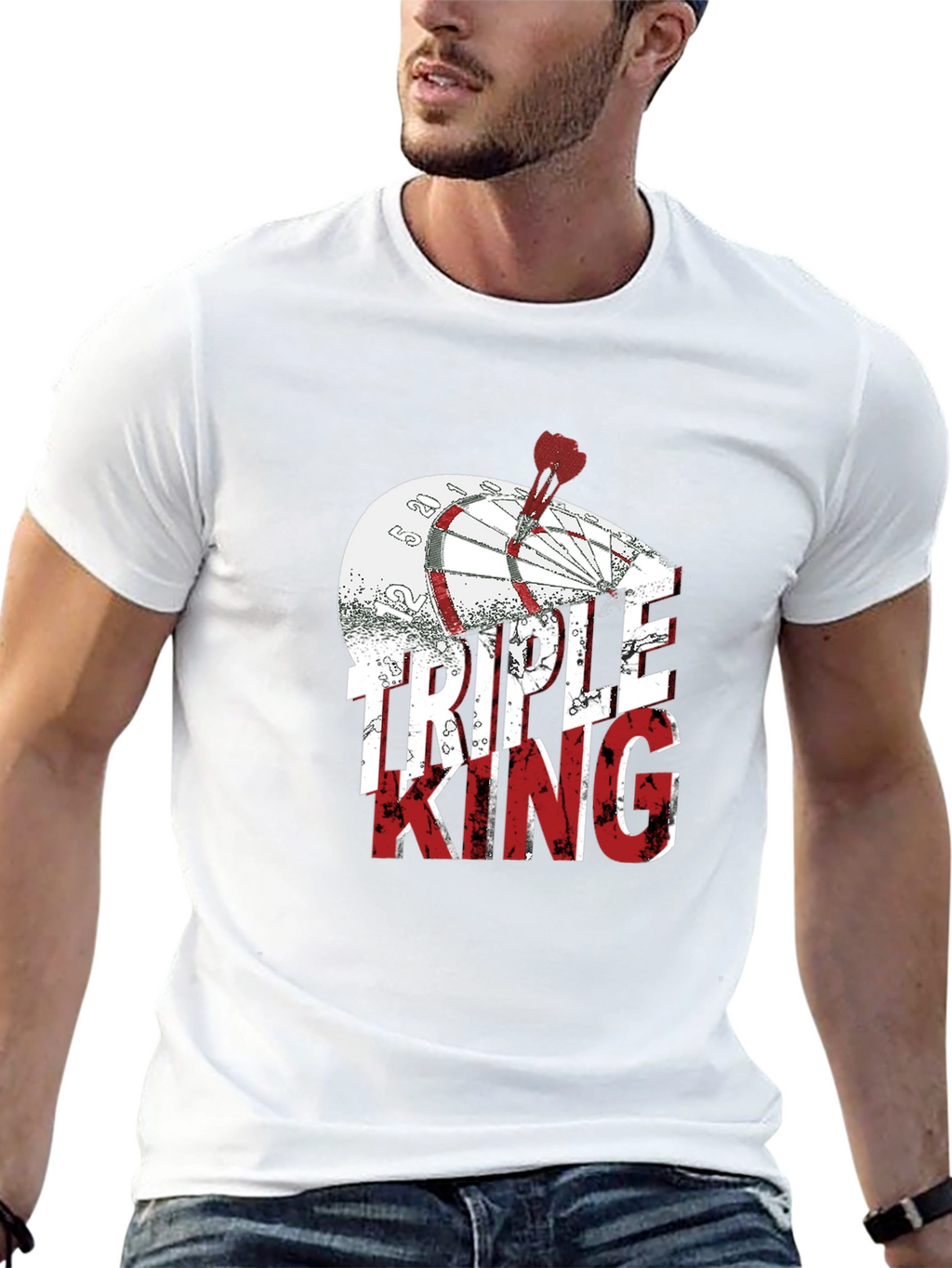 Triple King Graphic T-Shirt - Dartboard Design