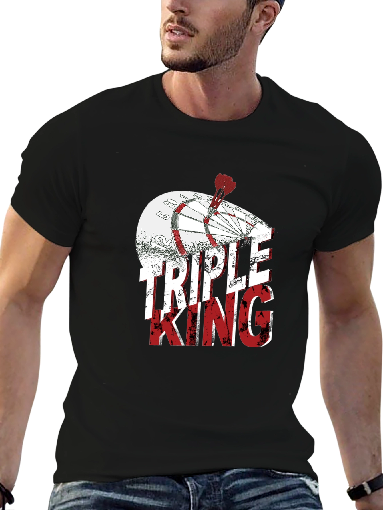 Triple King Graphic T-Shirt - Dartboard Design