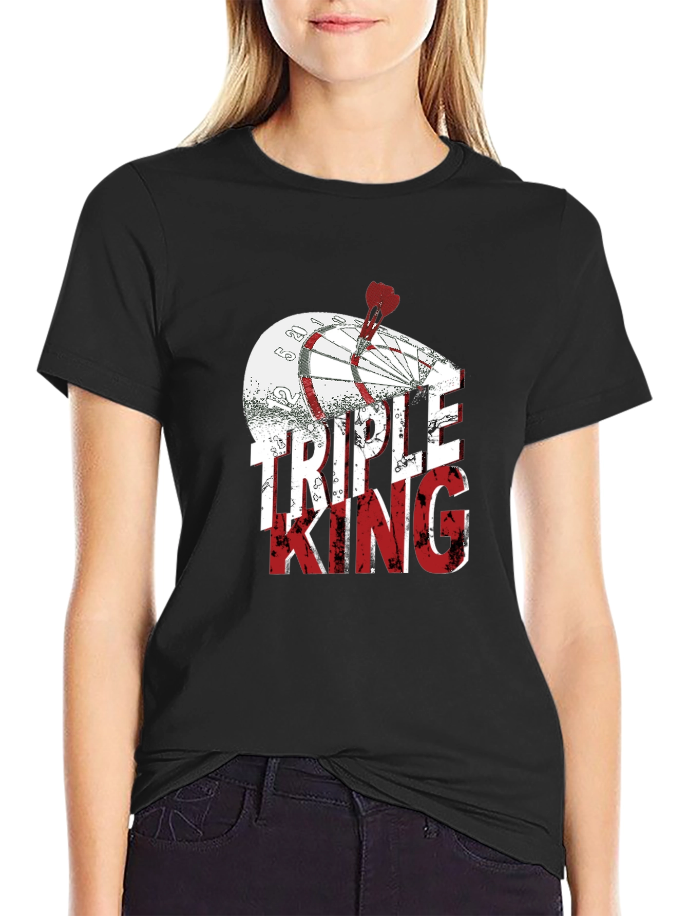 Triple King Graphic T-Shirt - Dartboard Design
