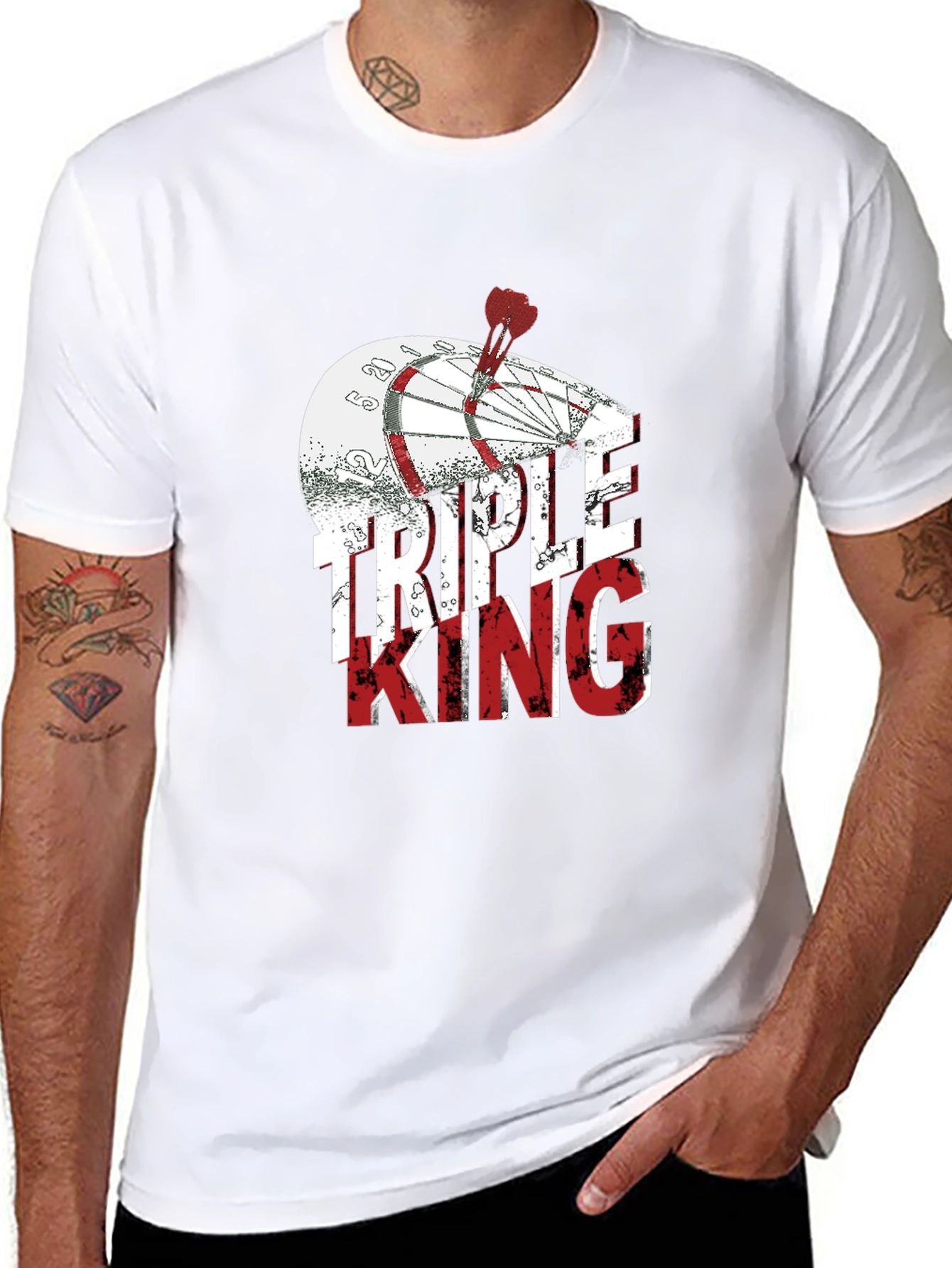 Triple King Graphic T-Shirt - Dartboard Design