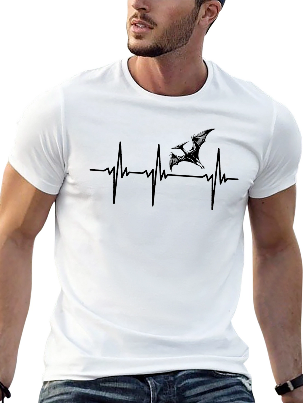 Pterodactyl Heartbeat T-Shirt - Black